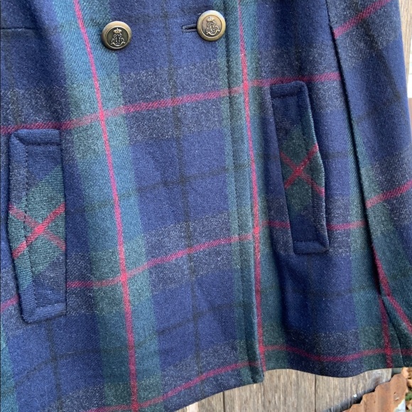 Ann Taylor LOFT Wool Plaid Cape Coat XS S - Picture 5 of 9